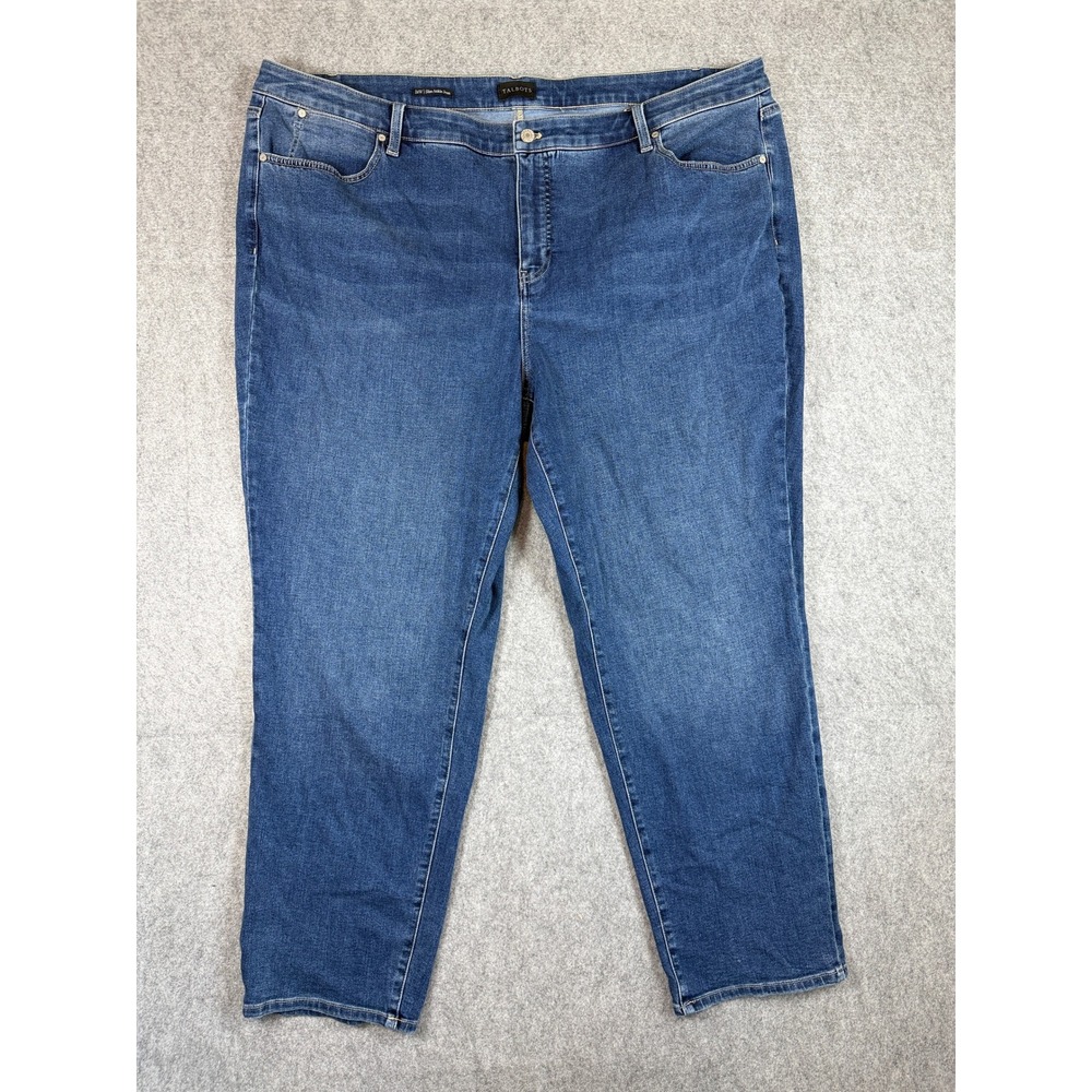 Talbots Womens Slim Ankle Jean 24W Blue Denim Stretch Plus Size